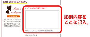 彫刻内容を記入