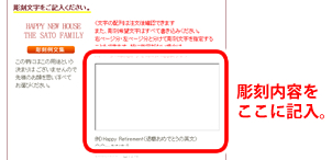 彫刻内容を記入